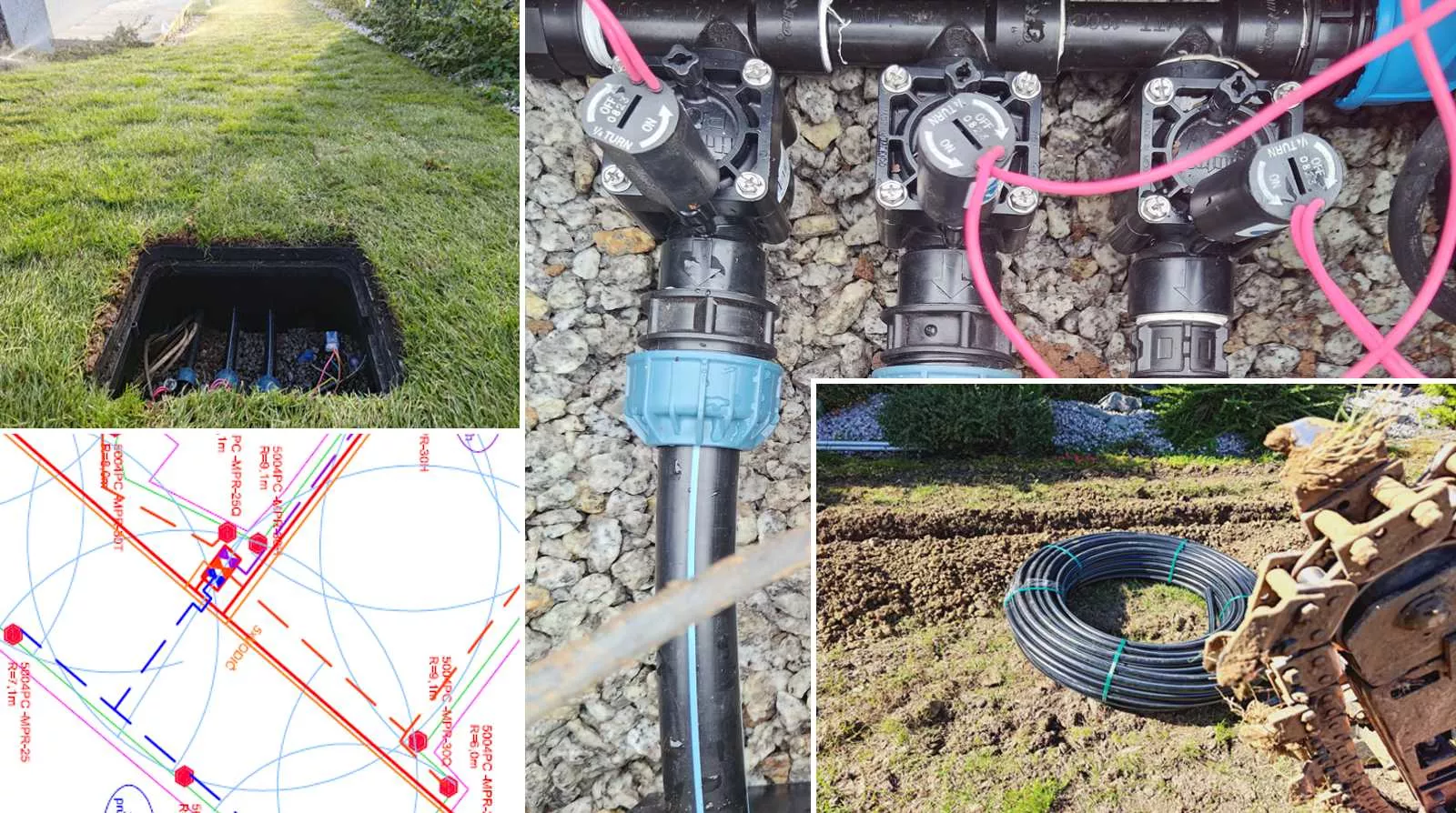 Trávníkové koberce, zavlažovací systémy Kralovice, reference Travník+